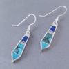 Long Dangling Inlaid Multi-Stone Earrings