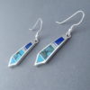 Long Dangling Inlaid Multi-Stone Earrings