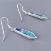 Long Dangling Inlaid Multi-Stone Earrings