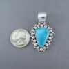 Candelaria Turquoise & Sterling Silver Pendant by Artie Yellowhorse