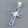 Cross Pendant with Lapis & Opal Inlay