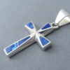 Cross Pendant with Lapis & Opal Inlay
