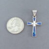 Cross Pendant with Lapis & Opal Inlay