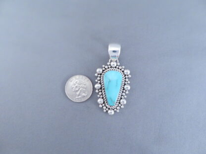 Stormy Mountain Turquoise Pendant by Artie Yellowhorse