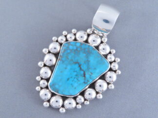 Sterling Silver & Stormy Mountain Turquoise Pendant