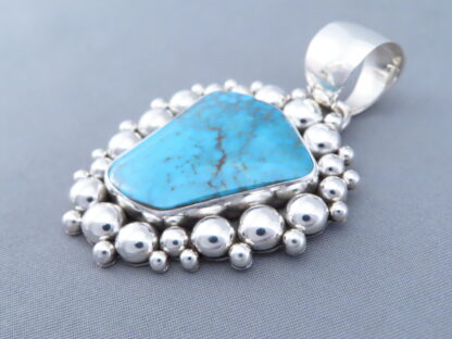 Sterling Silver & Stormy Mountain Turquoise Pendant