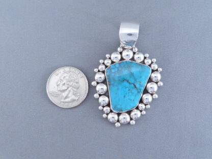 Sterling Silver & Stormy Mountain Turquoise Pendant