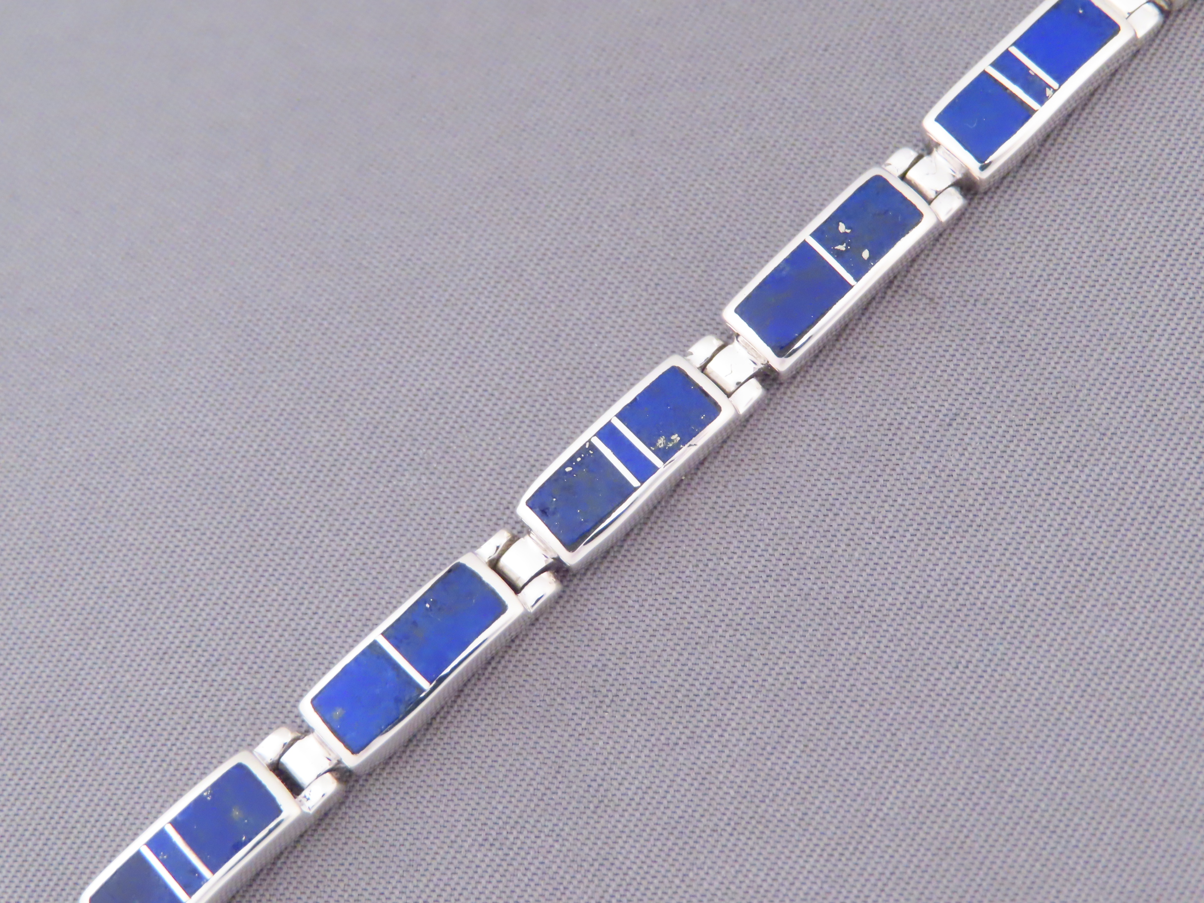 Lapis Inlay Link Bracelet (more dainty)