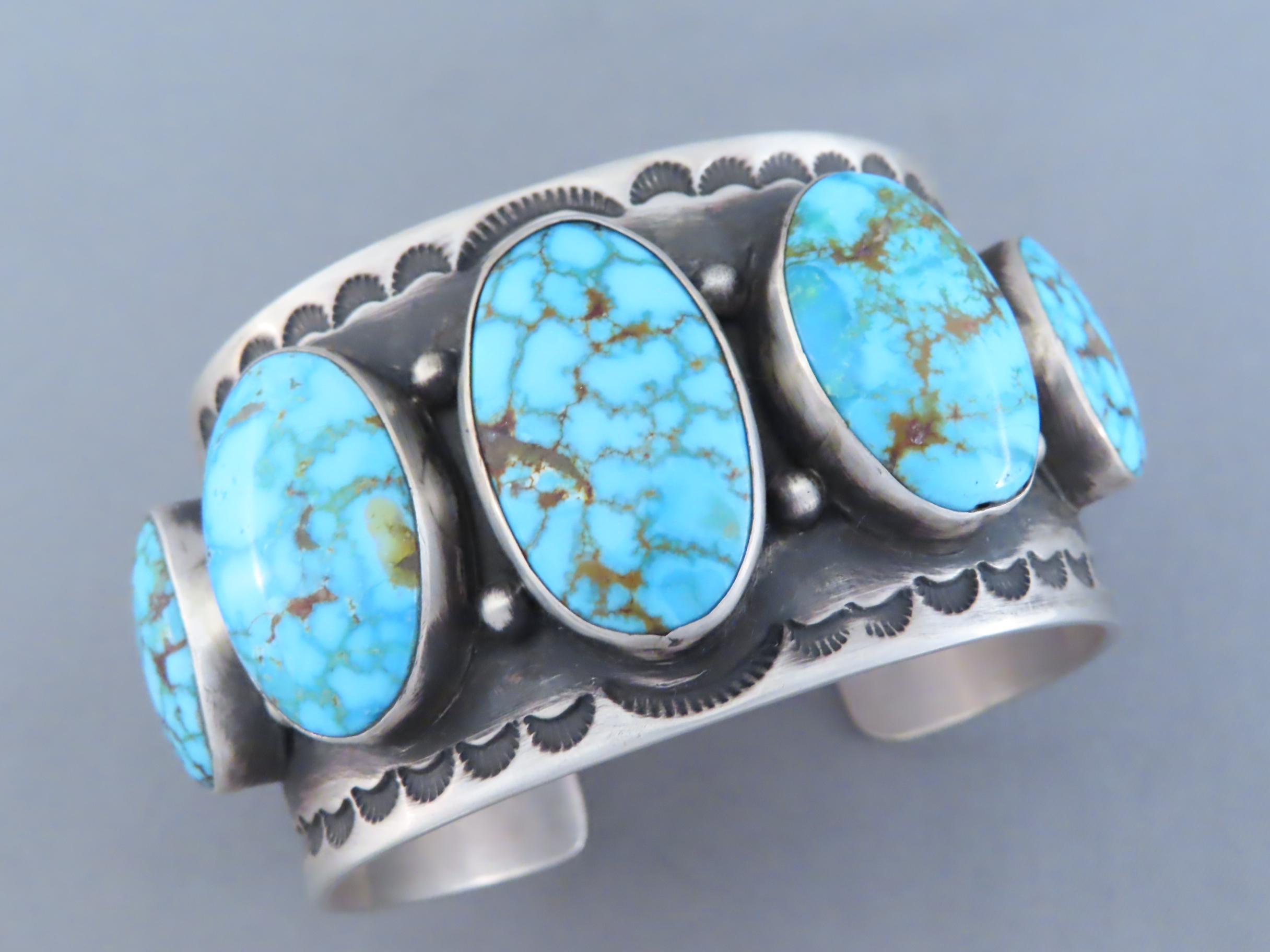 Sterling Silver & Kingman Turquoise Bracelet by John Nelson
