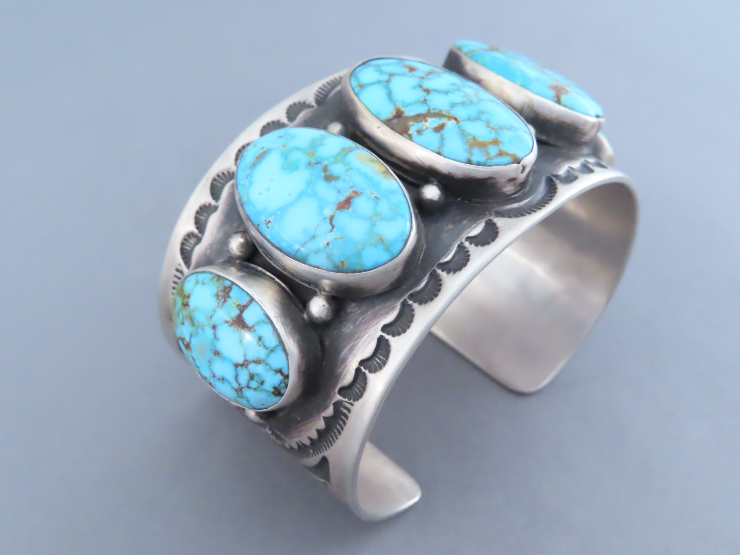 Sterling Silver & Kingman Turquoise Bracelet by John Nelson