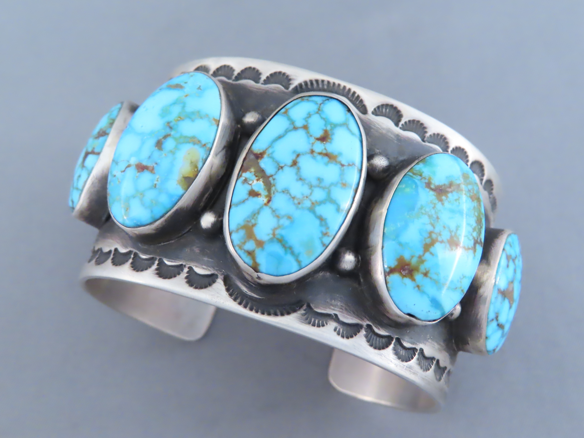 Sterling Silver & Kingman Turquoise Bracelet by John Nelson