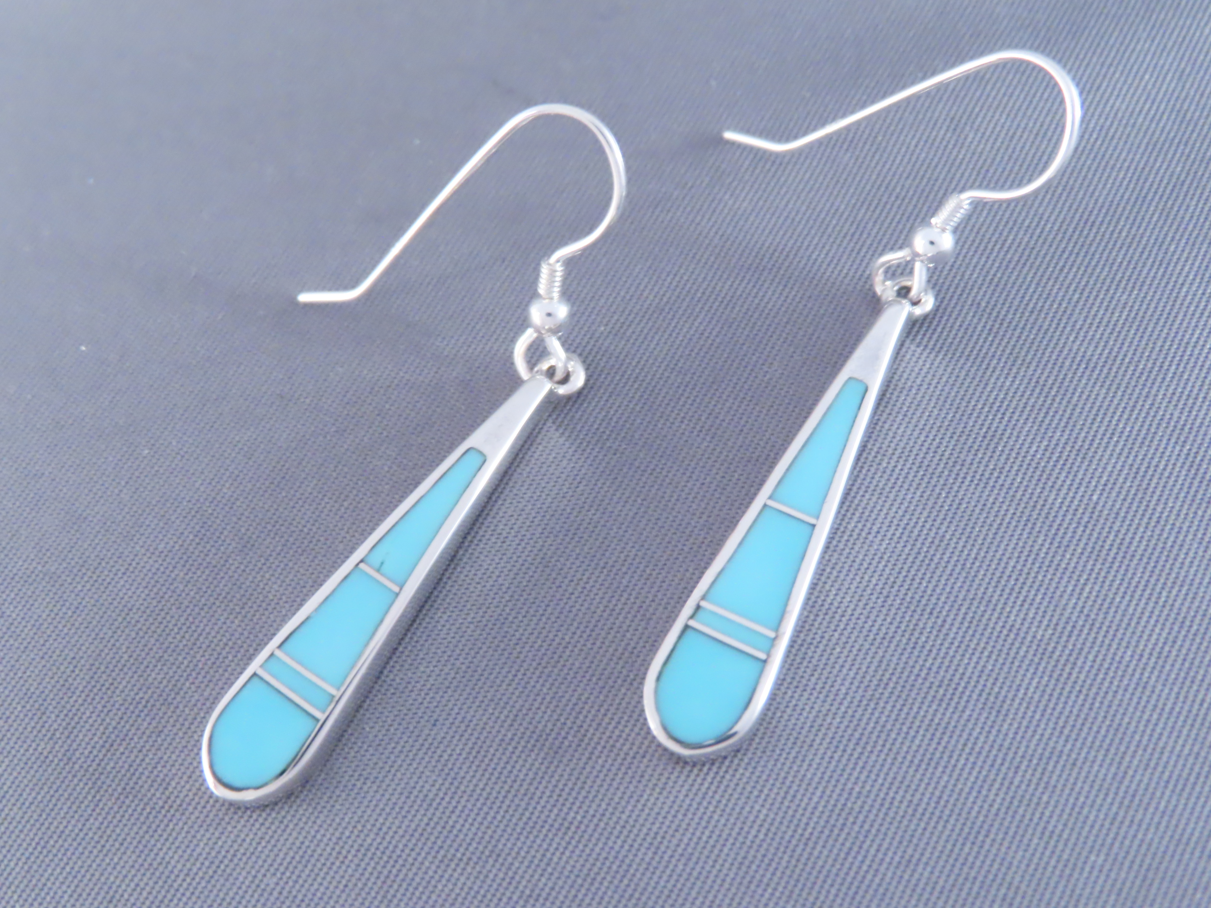 Turquoise Inlay Earrings (Long)