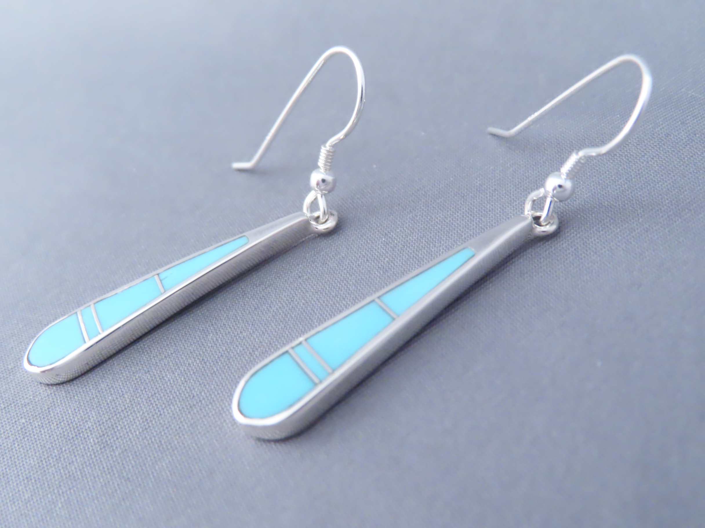 Turquoise Inlay Earrings (Long)