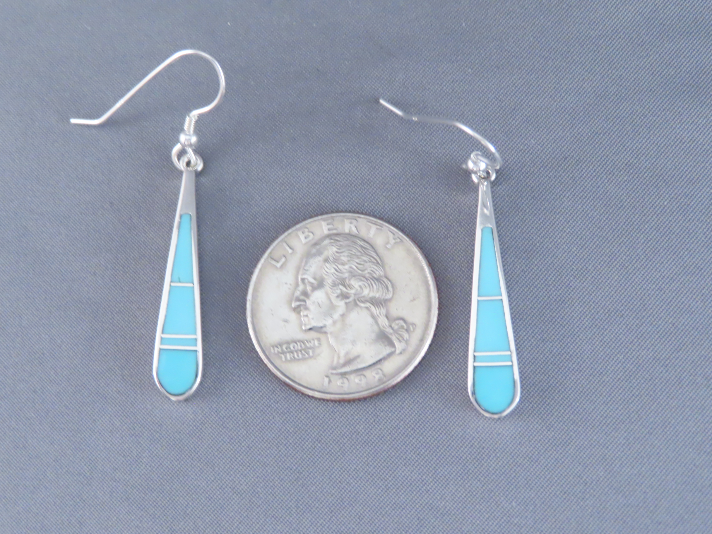 Turquoise Inlay Earrings (Long)