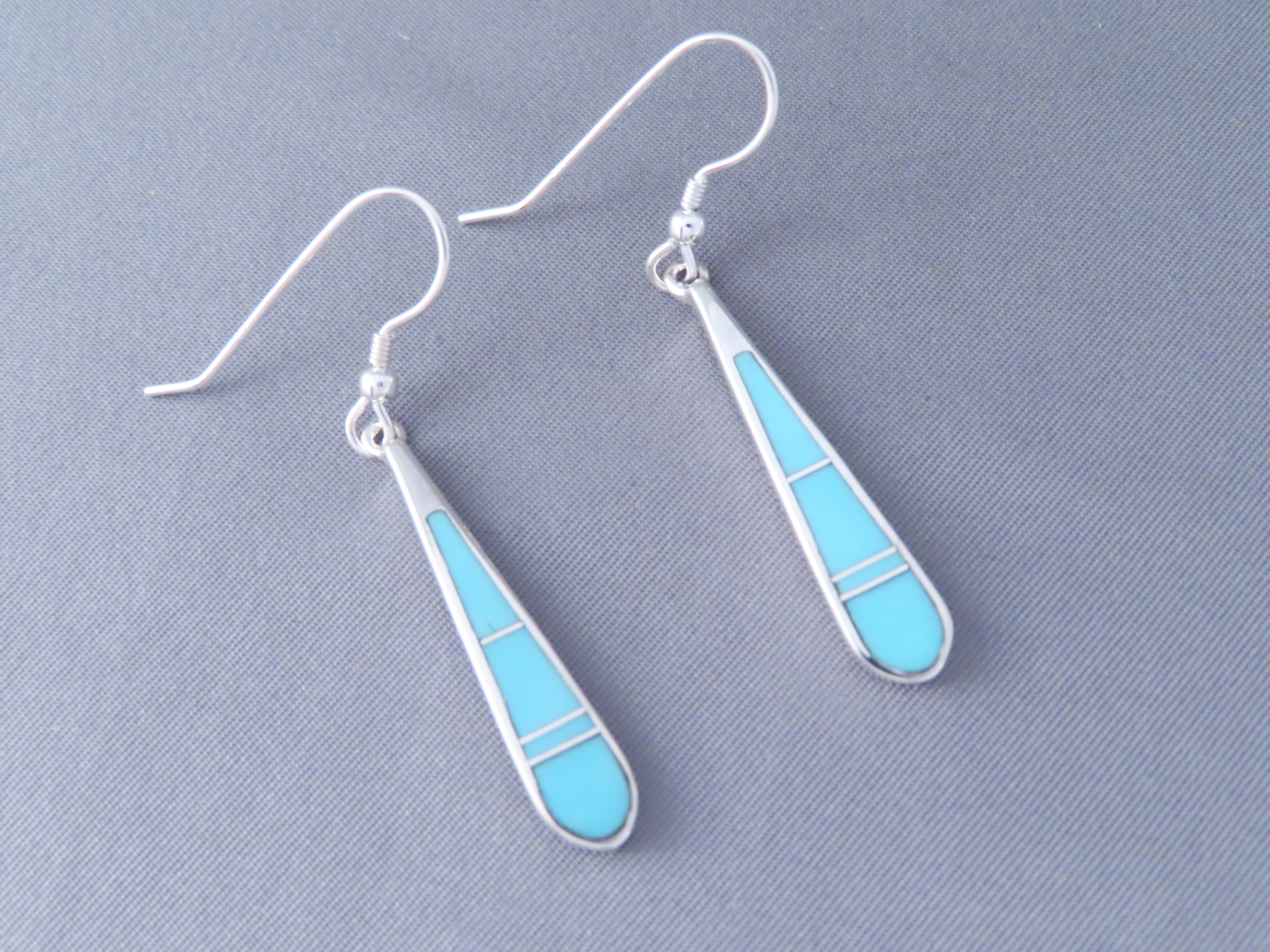 Turquoise Inlay Earrings (Long)