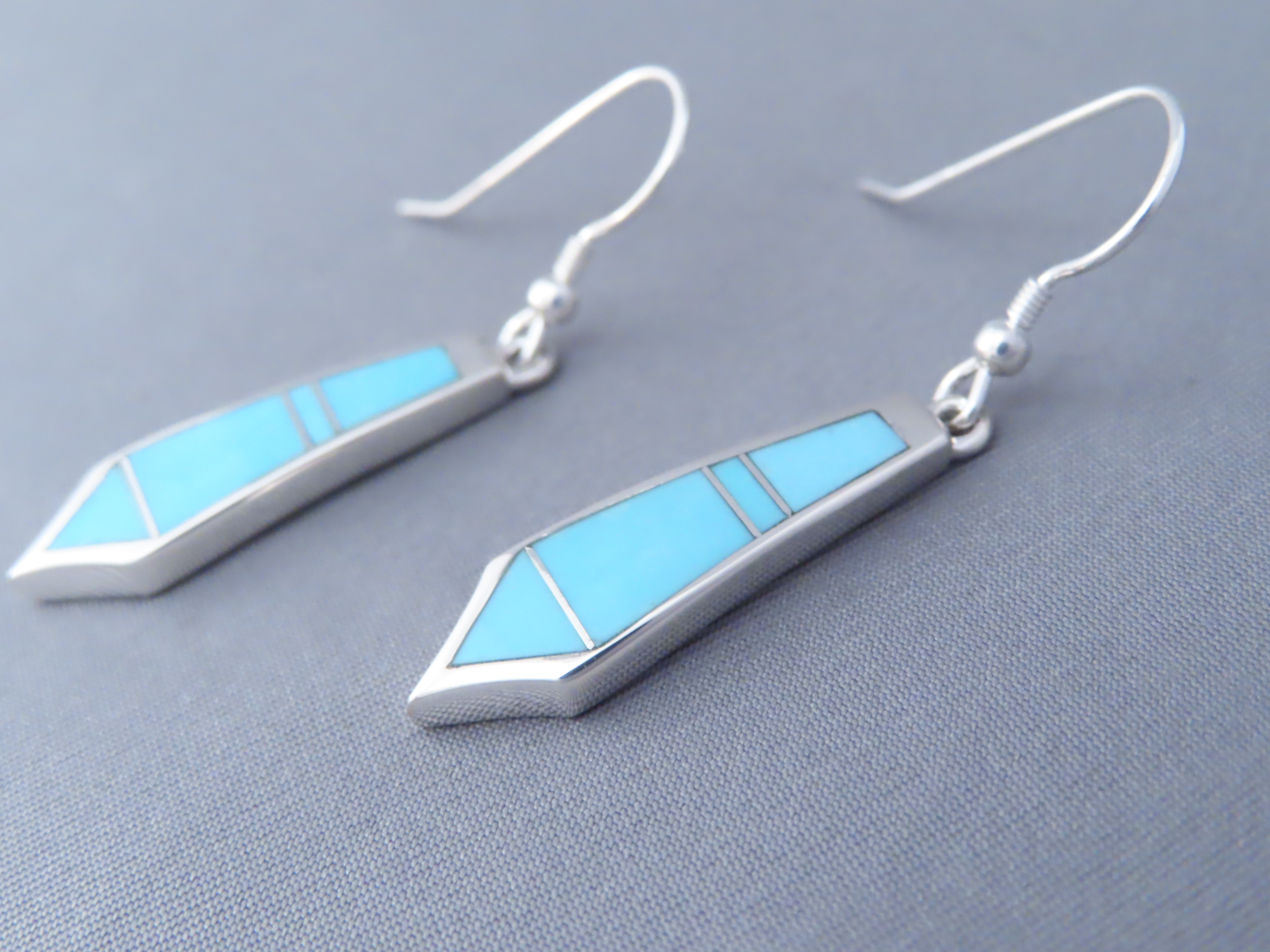 Turquoise Inlay Earrings (Long & Dangling)