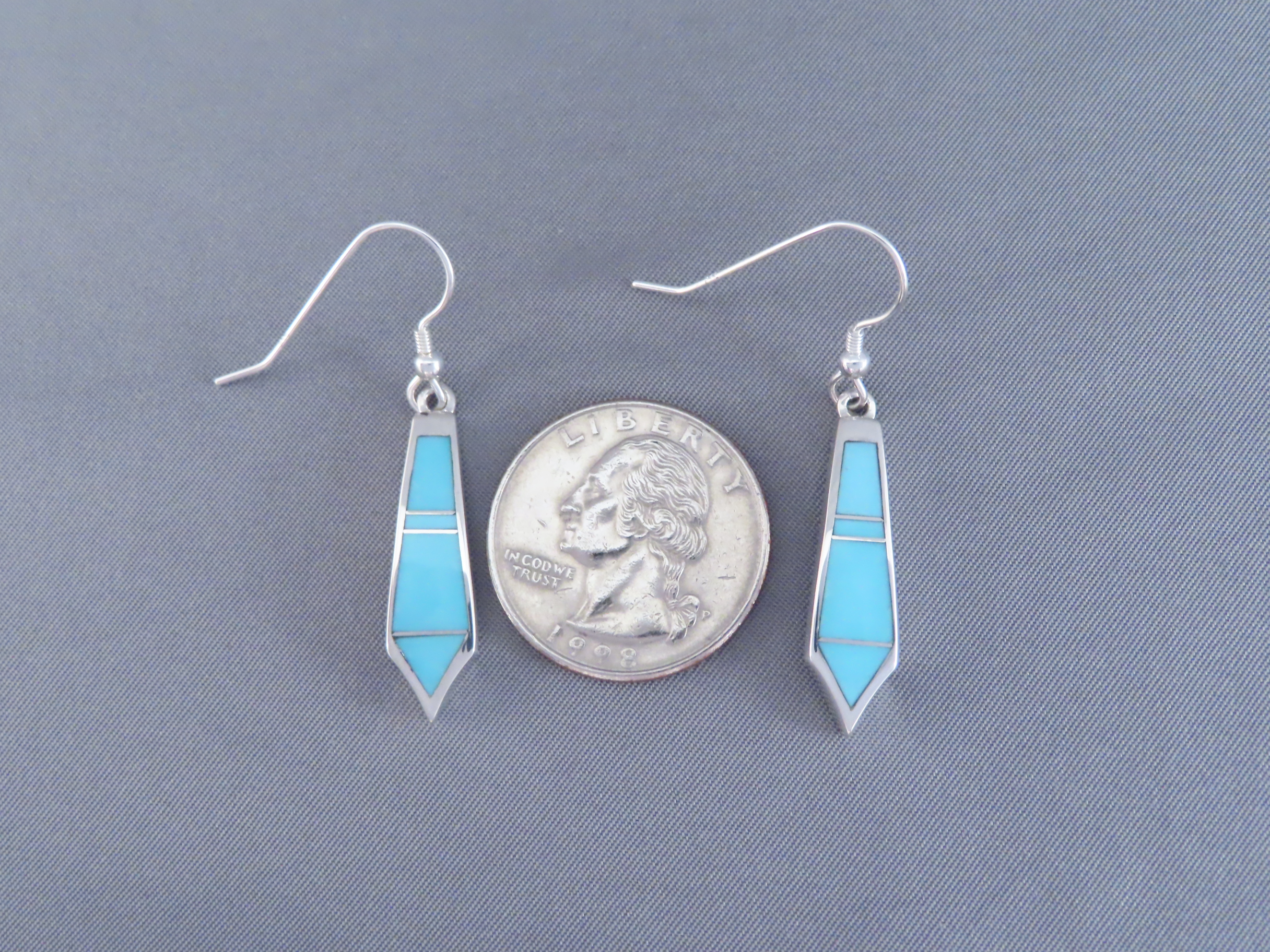 Turquoise Inlay Earrings (Long & Dangling)