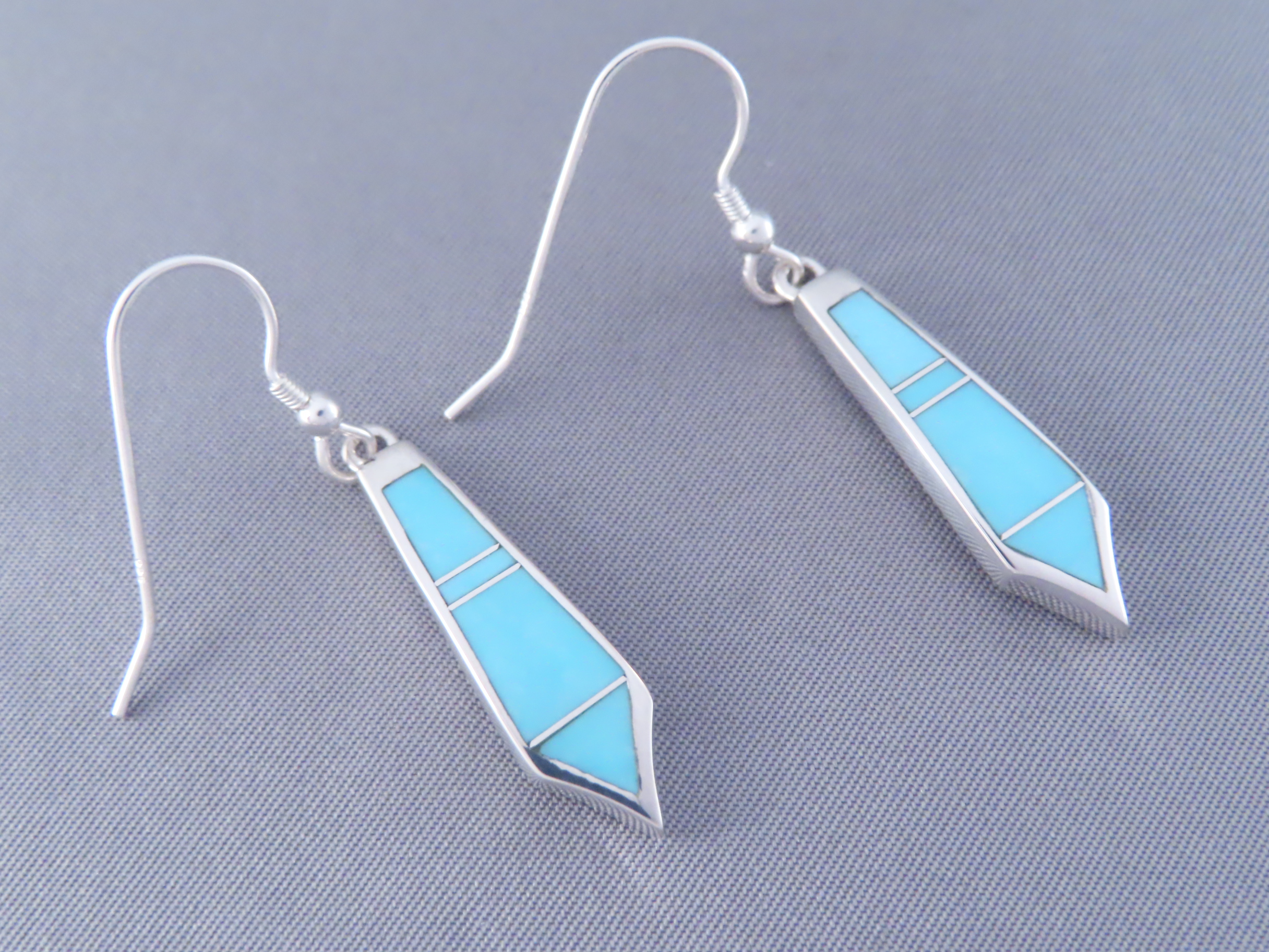 Turquoise Inlay Earrings (Long & Dangling)