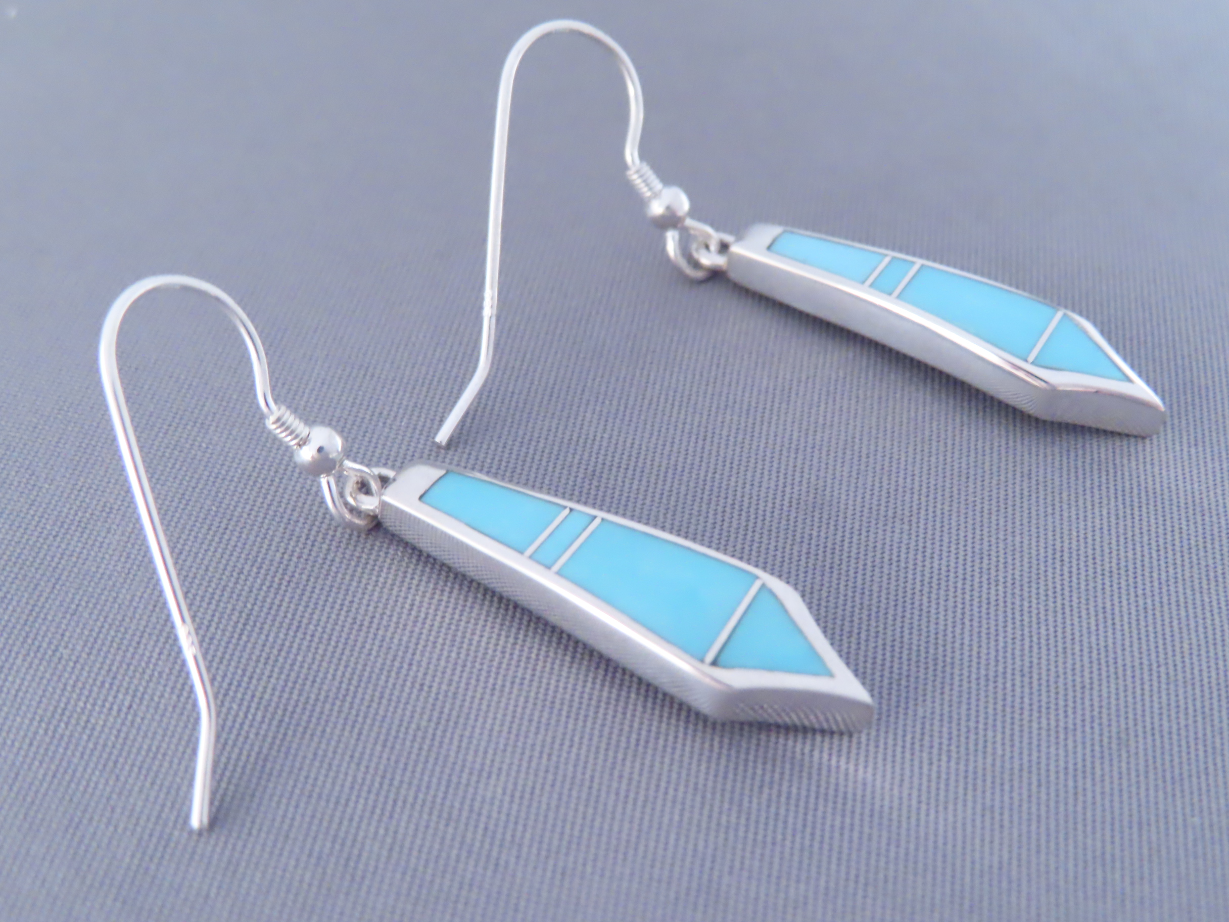 Turquoise Inlay Earrings (Long & Dangling)
