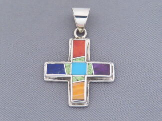 Multi-Color Inlaid Cross Pendant (Reversible)