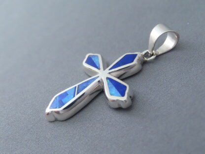 Opal & Lapis Inlay Cross Pendant