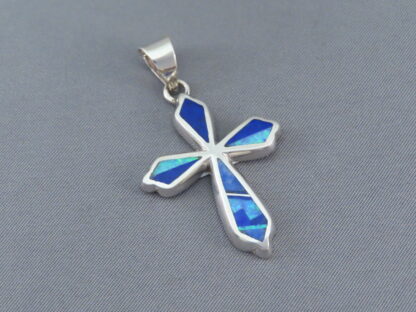 Opal & Lapis Inlay Cross Pendant