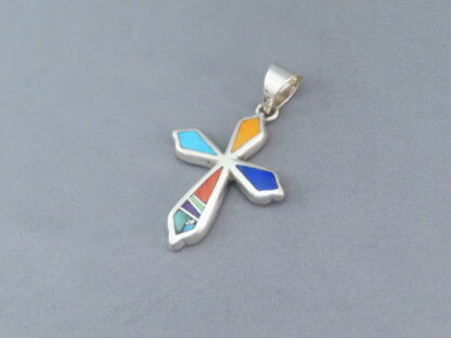 Inlaid Multi-Color Cross Pendant – Colorful Cross!