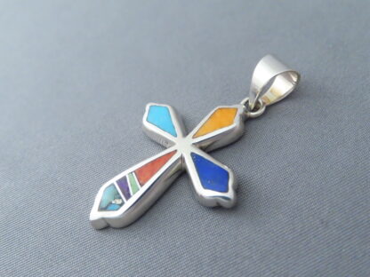 Inlaid Multi-Color Cross Pendant – Colorful Cross!