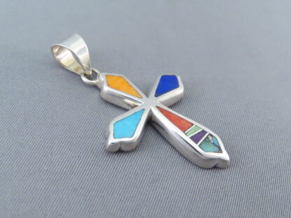 Inlaid Multi-Color Cross Pendant – Colorful Cross!