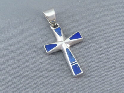 Lapis Inlay Cross Pendant