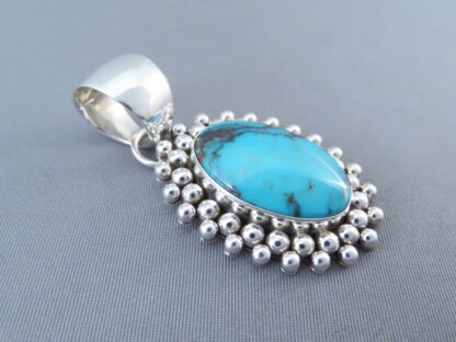 Bisbee Turquoise & Sterling Silver Pendant by Artie Yellowhorse