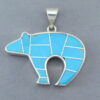 Turquoise Inlay Bear Pendant