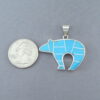Turquoise Inlay Bear Pendant