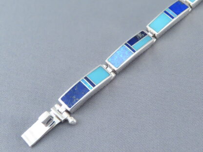 Turquoise & Opal & Lapis Inlay Link Bracelet (Wider)