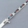 Multi-Stone Inlay Link Bracelet with Opal & Turquoise (Finer Detail)