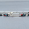 Multi-Stone Inlay Link Bracelet with Opal & Turquoise (Finer Detail)