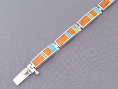 Colorful Multi-Stone Inlay Link Bracelet