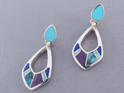 Inlaid Multi-Stone Earrings