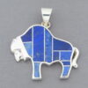 Lapis Inlay Bison Pendant – Buffalo Pendant