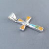 Colorful Multi-Stone Inlay Cross Pendant