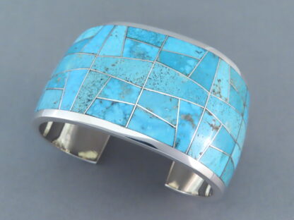Turquoise Inlay Bracelet Cuff (Wide)