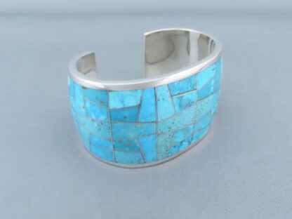 Turquoise Inlay Bracelet Cuff (Wide)