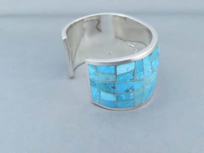 Turquoise Inlay Bracelet Cuff (Wide)
