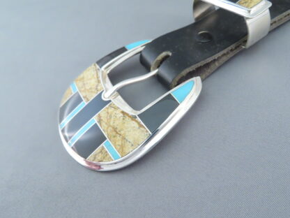 Multi-Stone Inlay Ranger Buckle Set with Turquoise