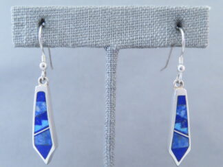 Long Lapis & Opal Inlay Earrings