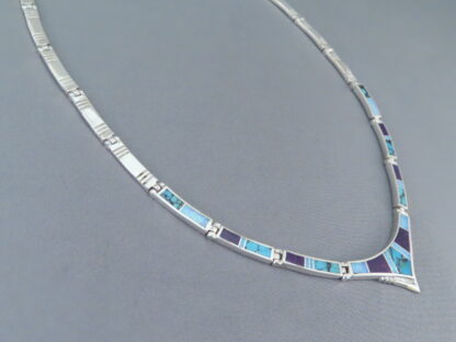 Inlaid Necklace with Turquoise & Opal & Sugilite