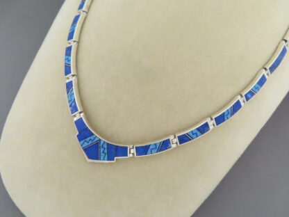 IMPRESSIVE Lapis & Opal Inlay Necklace
