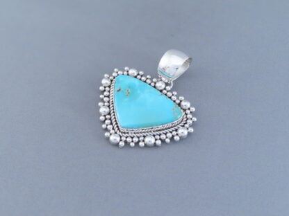 Candelaria Turquoise & Sterling Silver Pendant by Artie Yellowhorse