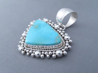 Candelaria Turquoise & Sterling Silver Pendant by Artie Yellowhorse