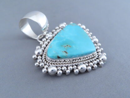 Candelaria Turquoise & Sterling Silver Pendant by Artie Yellowhorse